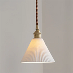 Contemporary Scandinavian Round Cylinder Cone Copper Ceramic 1-light Pendant Light for Dining Room BulbSquare