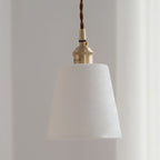 Contemporary Scandinavian Round Cylinder Cone Copper Ceramic 1-light Pendant Light for Dining Room BulbSquare