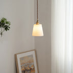 Contemporary Scandinavian Round Cylinder Cone Copper Ceramic 1-light Pendant Light for Dining Room BulbSquare
