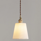 Contemporary Scandinavian Round Cylinder Cone Copper Ceramic 1-light Pendant Light for Dining Room BulbSquare