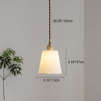Contemporary Scandinavian Round Cylinder Cone Copper Ceramic 1-light Pendant Light for Dining Room BulbSquare