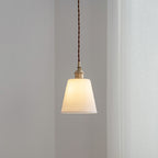 Contemporary Scandinavian Round Cylinder Cone Copper Ceramic 1-light Pendant Light for Dining Room BulbSquare