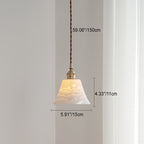 Contemporary Scandinavian Round Cylinder Cone Copper Ceramic 1-light Pendant Light for Dining Room BulbSquare