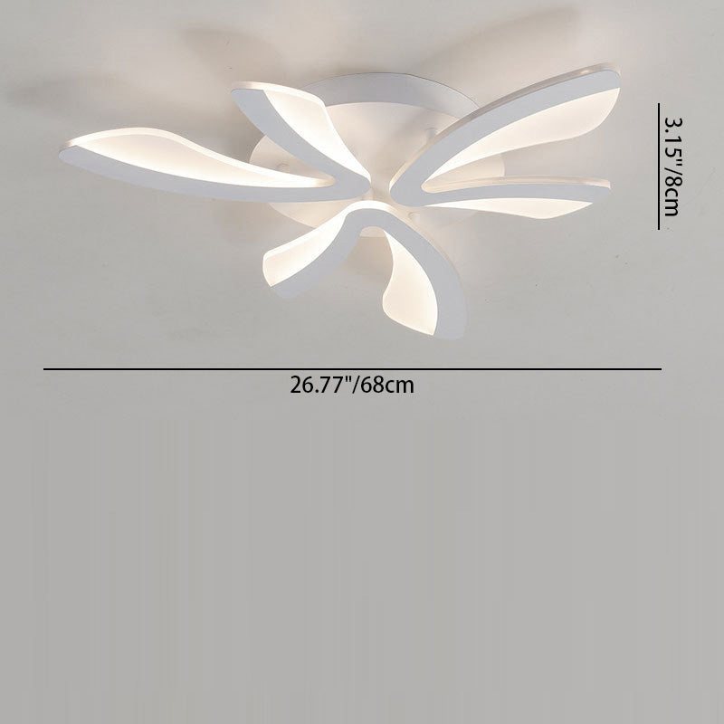 Contemporary Scandinavian Dandelion Dome Metal Acrylic LED Flush Mount Ceiling Light for Bedroom