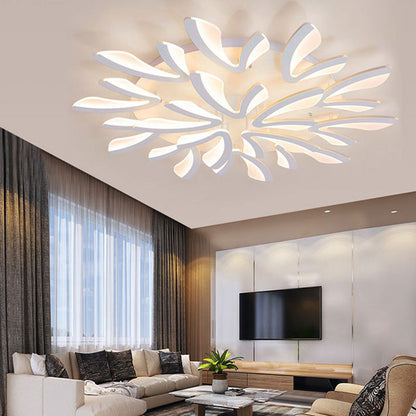 Contemporary Scandinavian Dandelion Dome Metal Acrylic LED Flush Mount Ceiling Light for Bedroom