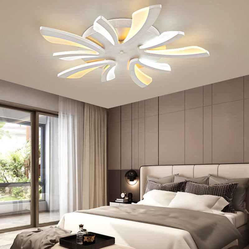 Contemporary Scandinavian Dandelion Dome Metal Acrylic LED Flush Mount Ceiling Light for Bedroom