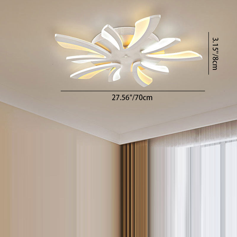 Contemporary Scandinavian Dandelion Dome Metal Acrylic LED Flush Mount Ceiling Light for Bedroom