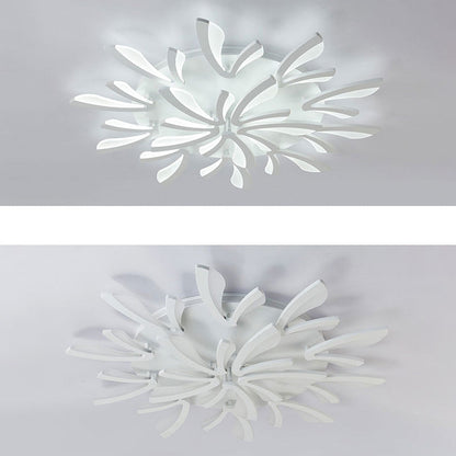 Contemporary Scandinavian Dandelion Dome Metal Acrylic LED Flush Mount Ceiling Light for Bedroom