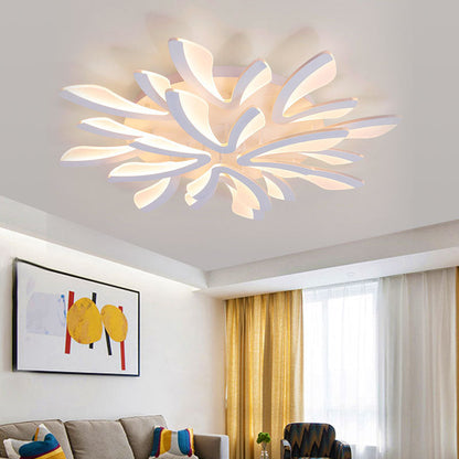 Contemporary Scandinavian Dandelion Dome Metal Acrylic LED Flush Mount Ceiling Light for Bedroom