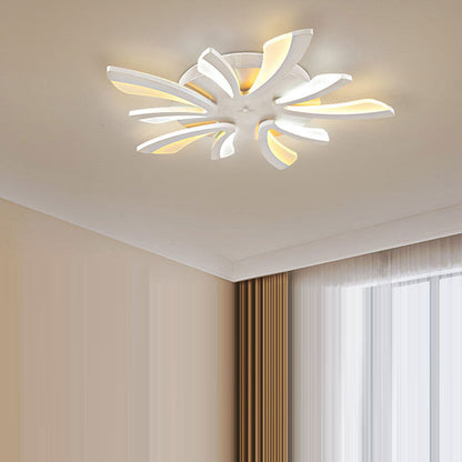 Contemporary Scandinavian Dandelion Dome Metal Acrylic LED Flush Mount Ceiling Light for Bedroom