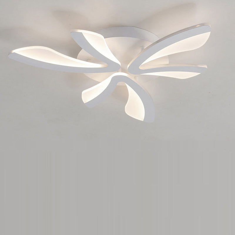 Contemporary Scandinavian Dandelion Dome Metal Acrylic LED Flush Mount Ceiling Light for Bedroom