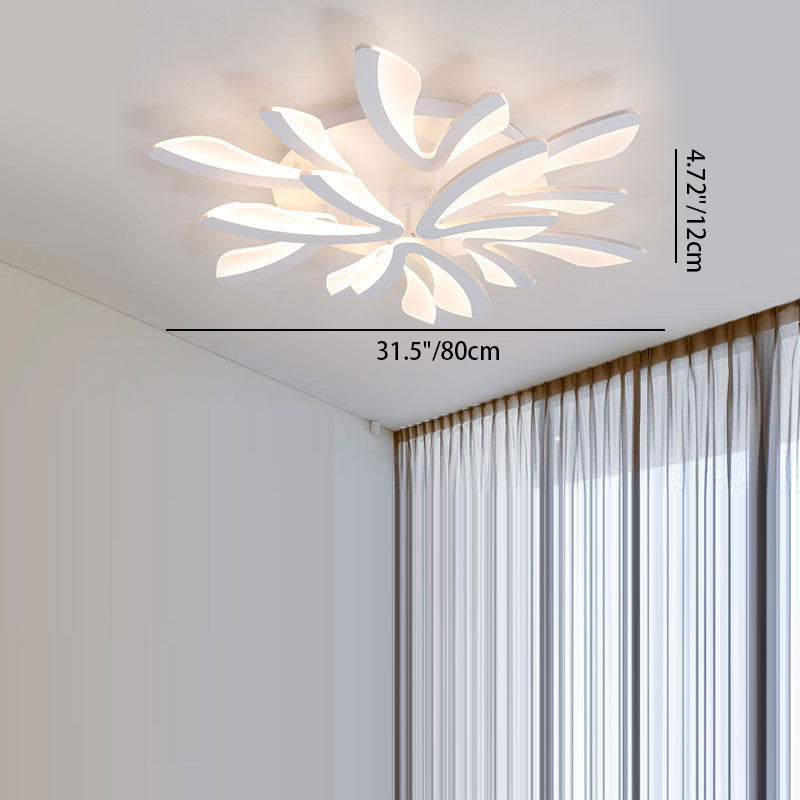Contemporary Scandinavian Dandelion Dome Metal Acrylic LED Flush Mount Ceiling Light for Bedroom
