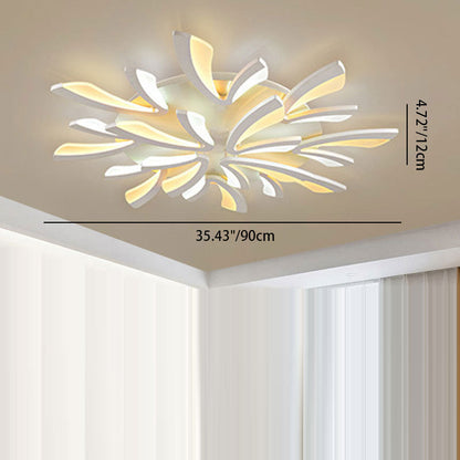 Contemporary Scandinavian Dandelion Dome Metal Acrylic LED Flush Mount Ceiling Light for Bedroom