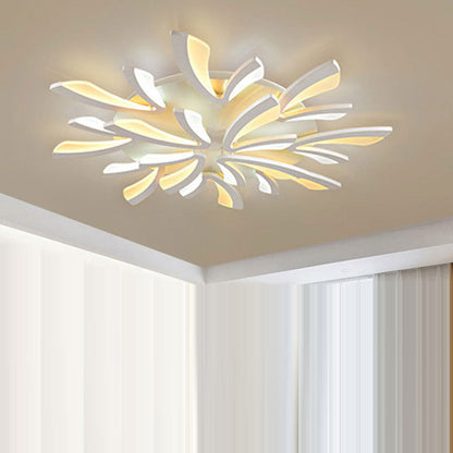 Contemporary Scandinavian Dandelion Dome Metal Acrylic LED Flush Mount Ceiling Light for Bedroom