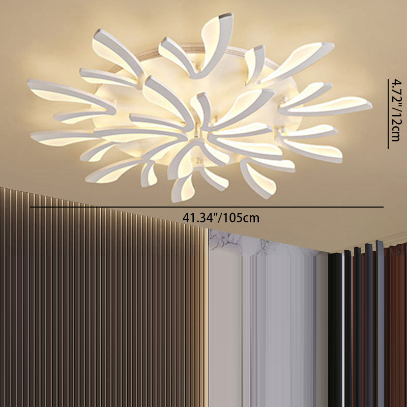 Contemporary Scandinavian Dandelion Dome Metal Acrylic LED Flush Mount Ceiling Light for Bedroom
