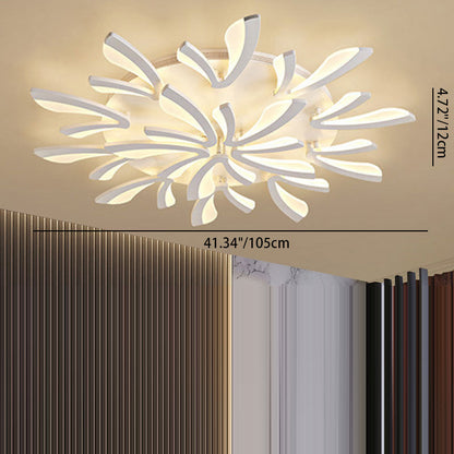Contemporary Scandinavian Dandelion Dome Metal Acrylic LED Flush Mount Ceiling Light for Bedroom