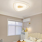 Modern Minimalist Round Flower Pentagon Triangle PE Hardware LED Flush Mount Ceiling Light For Bedroom
