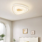 Modern Minimalist Round Flower Pentagon Triangle PE Hardware LED Flush Mount Ceiling Light For Bedroom