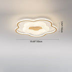 Modern Minimalist Round Flower Pentagon Triangle PE Hardware LED Flush Mount Ceiling Light For Bedroom