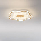 Modern Minimalist Round Flower Pentagon Triangle PE Hardware LED Flush Mount Ceiling Light For Bedroom