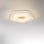 Modern Minimalist Round Flower Pentagon Triangle PE Hardware LED Flush Mount Ceiling Light For Bedroom