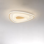 Modern Minimalist Round Flower Pentagon Triangle PE Hardware LED Flush Mount Ceiling Light For Bedroom