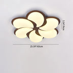 Modern Minimalist Windmill Shaped PE Iron LED Flush Mount Ceiling Light For Bedroom