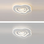 Modern Minimalist Cloud Irregular Round Iron LED Flush Mount Ceiling Light For Bedroom