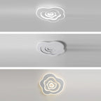 Modern Minimalist Cloud Irregular Round Iron LED Flush Mount Ceiling Light For Bedroom