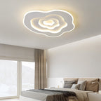 Modern Minimalist Cloud Irregular Round Iron LED Flush Mount Ceiling Light For Bedroom