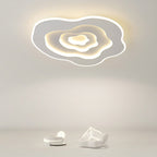 Modern Minimalist Cloud Irregular Round Iron LED Flush Mount Ceiling Light For Bedroom