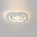 Modern Minimalist Cloud Irregular Round Iron LED Flush Mount Ceiling Light For Bedroom