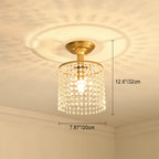 Modern Luxury Round Dome Iron Crystal 1/3 Light Semi-Flush Mount Ceiling Light For Bedroom