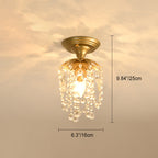 Modern Luxury Round Dome Iron Crystal 1/3 Light Semi-Flush Mount Ceiling Light For Bedroom
