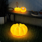Modern Art Deco Solar Waterproof Pumpkin Round Resin LED Outdoor Light For Garden Lumendat