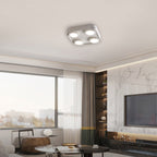 Modern Minimalist Box Shape Square PC Aluminum LED Flush Mount Ceiling Light For Bedroom
