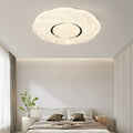 Modern Minimalist Cream Star Storm Round Dome PVC Iron LED Flush Mount Ceiling Light For Bedroom
