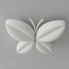 Modern Art Deco Cream Butterfly PE Iron LED Flush Mount Ceiling Light For Bedroom