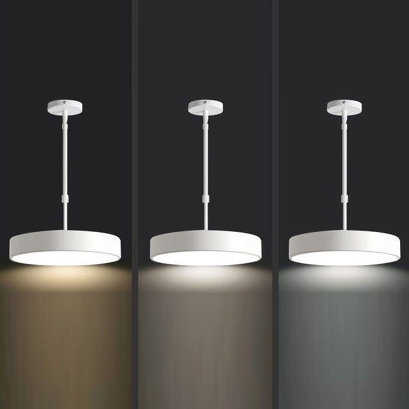 Contemporary Scandinavian Macaron Universal Adjustable Round Cylinder Iron Acrylic LED Pendant Light for Bedroom