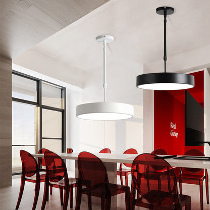 Contemporary Scandinavian Macaron Universal Adjustable Round Cylinder Iron Acrylic LED Pendant Light for Bedroom