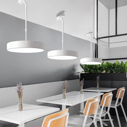 Contemporary Scandinavian Macaron Universal Adjustable Round Cylinder Iron Acrylic LED Pendant Light for Bedroom