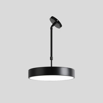 Contemporary Scandinavian Macaron Universal Adjustable Round Cylinder Iron Acrylic LED Pendant Light for Bedroom