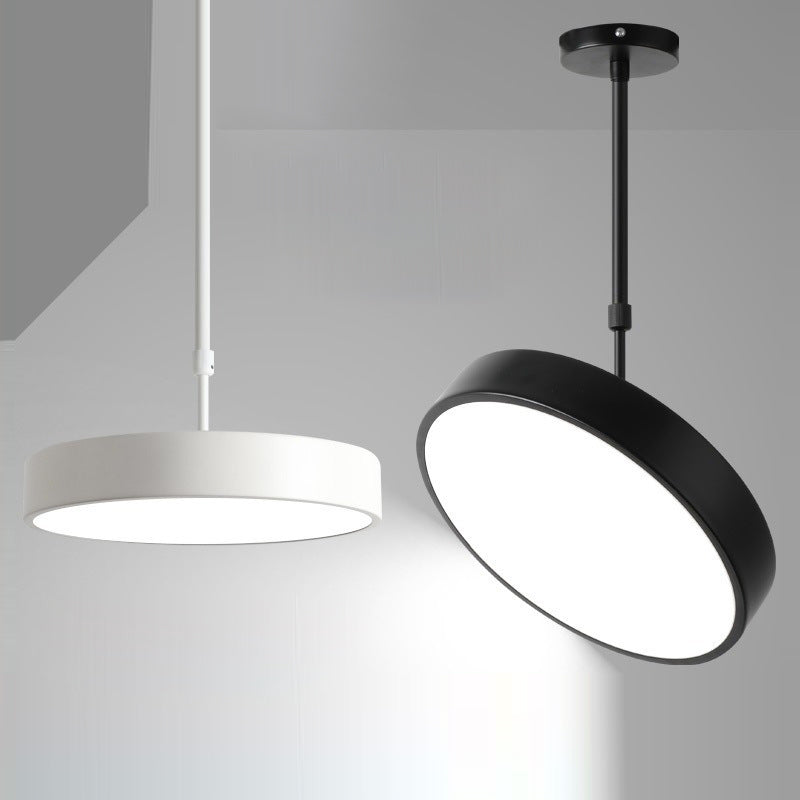Contemporary Scandinavian Macaron Universal Adjustable Round Cylinder Iron Acrylic LED Pendant Light for Bedroom