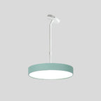 Contemporary Scandinavian Macaron Universal Adjustable Round Cylinder Iron Acrylic LED Pendant Light for Bedroom BulbSquare