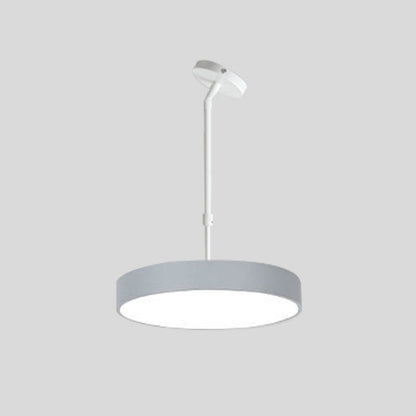Contemporary Scandinavian Macaron Universal Adjustable Round Cylinder Iron Acrylic LED Pendant Light for Bedroom