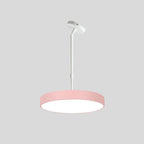 Contemporary Scandinavian Macaron Universal Adjustable Round Cylinder Iron Acrylic LED Pendant Light for Bedroom BulbSquare