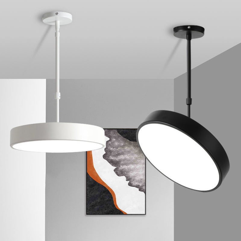 Contemporary Scandinavian Macaron Universal Adjustable Round Cylinder Iron Acrylic LED Pendant Light for Bedroom
