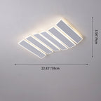 Modern Minimalist Arrangement Fishbone Wave Rectangle Iron Acrylic LED Flush Mount Ceiling Light For Bedroom