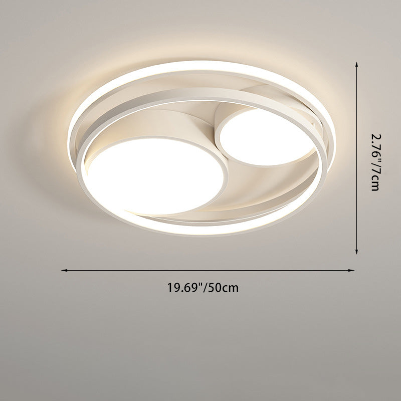 Modern Minimalist Round Square Rectangle Dome Iron Aluminum Acrylic LED Flush Mount Ceiling Light For Bedroom