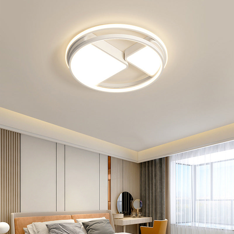 Modern Minimalist Round Square Rectangle Dome Iron Aluminum Acrylic LED Flush Mount Ceiling Light For Bedroom